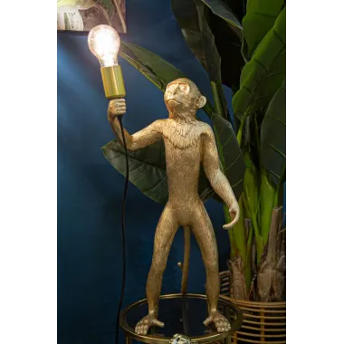 LAMPA STOŁOWA MONKEY ZŁOTA 26X34X55 cm